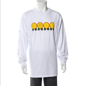 NEW!!! Clot Apparel‎ Long Sleeve 'Chineses' T-Shirt Size Large White